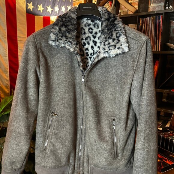 JOHN VARVATOS Faux Leopard Print Bomber "Monteiro" JACKET (sz. IT 48) - Picture 3 of 10